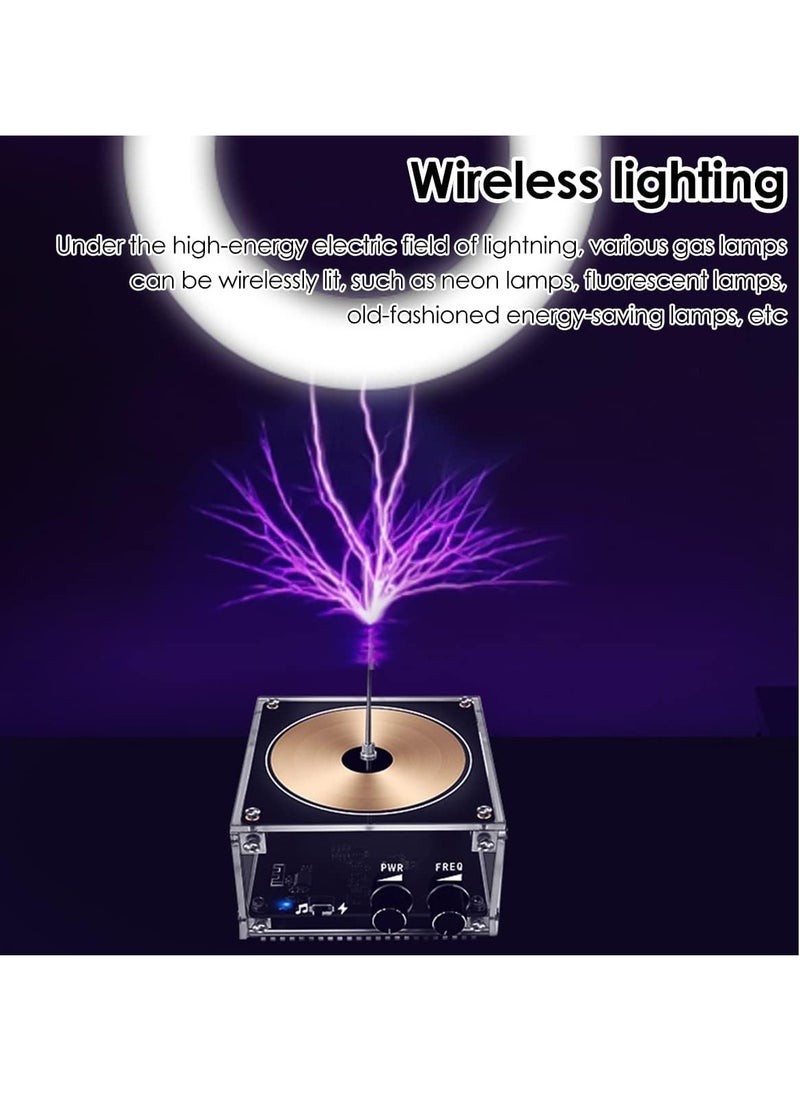 Musical Tesla Coil Kit, Solid State Music Tesla Coil, Touchable Artificial Lightning Spark Gap Arc Generator Multifunctional Desktop Toy Science Teaching Experiment Model for Birthday Gift