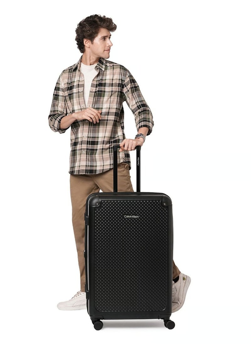 V2 CHECK IN Hardside Spinner Luggage On Wheels, Ultra Lightweight ABS, 4 Double Wheels Color BLACK