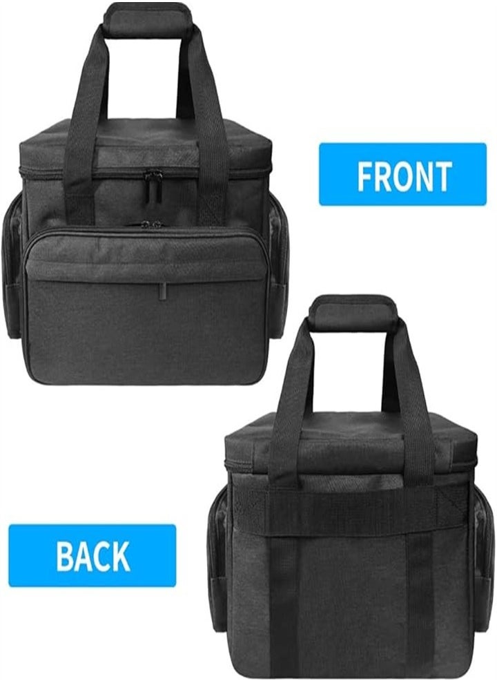 Professional Detachable and Separable Double Makeup Bag, Multifunctional Makeup Bag for Cosmetics and Hair Care Products, Suitable for Travel, Hotel, Going Out (Black)