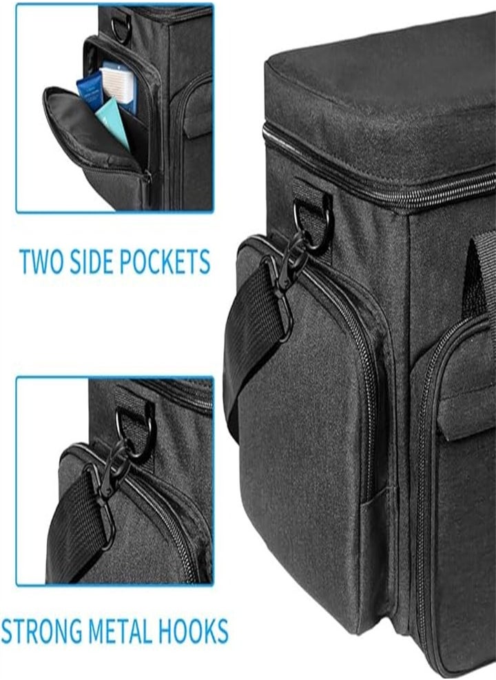 Professional Detachable and Separable Double Makeup Bag, Multifunctional Makeup Bag for Cosmetics and Hair Care Products, Suitable for Travel, Hotel, Going Out (Black)
