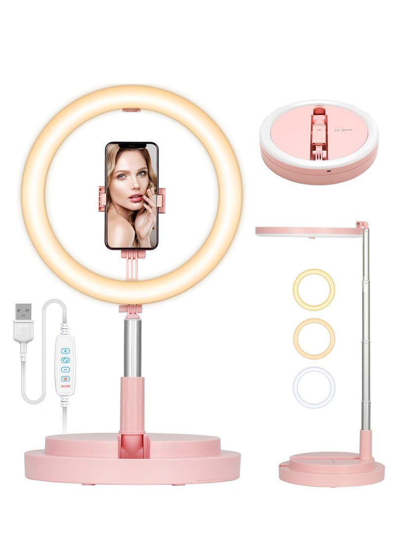 LED Selfie Ring Light with Stand & Phone Holder - 11.8