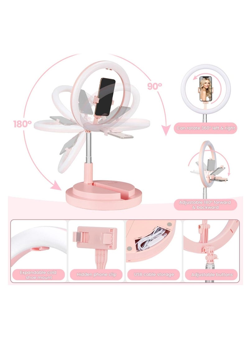 LED Selfie Ring Light with Stand & Phone Holder - 11.8