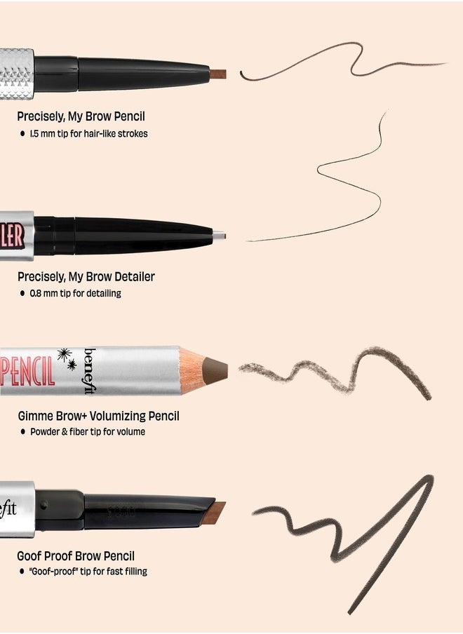 Benefit Cosmetics Mini Precisely, My Brow Pencil - Waterproof Eyebrow Definer 03 Warm Light Brown: Ultra-Fine, Smudge-Proof Brow Pencil for Natural, Hair-Like Definition