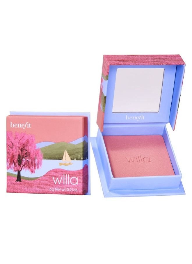 Benefit Wanderful World Silky-Soft Powder Blush - Willa 6g: Buildable, Long-Lasting Flush with a Smooth, Silky Finish for Radiant, Natural-Looking Cheeks