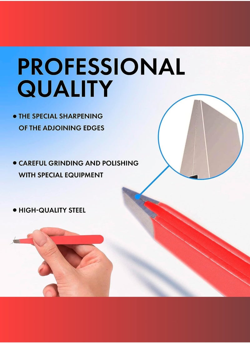 Professional Stainless Steel Eyebrow Tweezers – Precision Slanted Tip for Perfect Hair Removal, Special Edge Sharpening, Durable Design for Men & Women