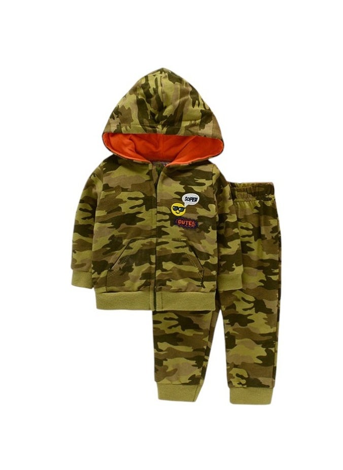 Bambimici Army Hoodie Set - Multicolor