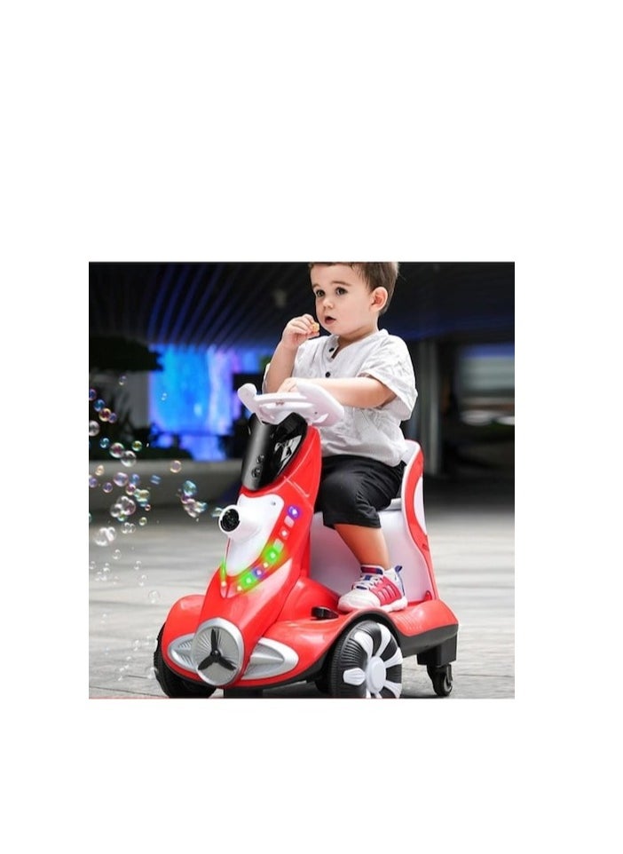 Electric Four with Wheel Kids Car,Bubble FunctionAnd 360 Degree Rotation,Cool LED Lights,Seat Belt | Safe & Comfortable