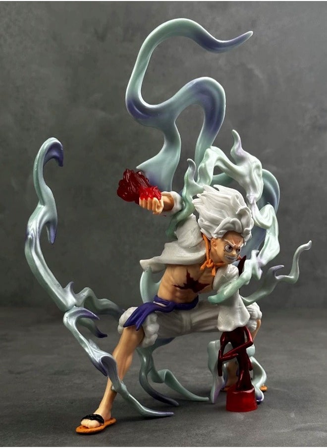 One piece Flame Nika Luffy Action Figure Decorative Resin Sculpture Home Decor Statue, Art Figurine Home Ornament Decoration for Office, Living Room, Bedroom, Book Shelf, TV Cabinet, Desktop