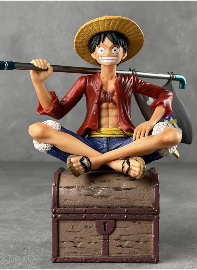 One piece  Luffy Action Figure Decorative Resin Sculpture Home Decor Statue, Art Figurine Home Ornament Decoration for Office, Living Room, Bedroom, Book Shelf, TV Cabinet, Desktop