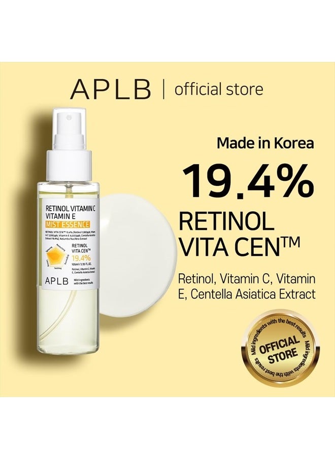 Retinol Vitamin C Vitamin E Mist Essence | RETINOL VITA CEN™ 19.4% 3.55 FL.OZ/Korean Skincare, Replenishing moisture, Revitalize for gentle and improve skin texture through Retinol