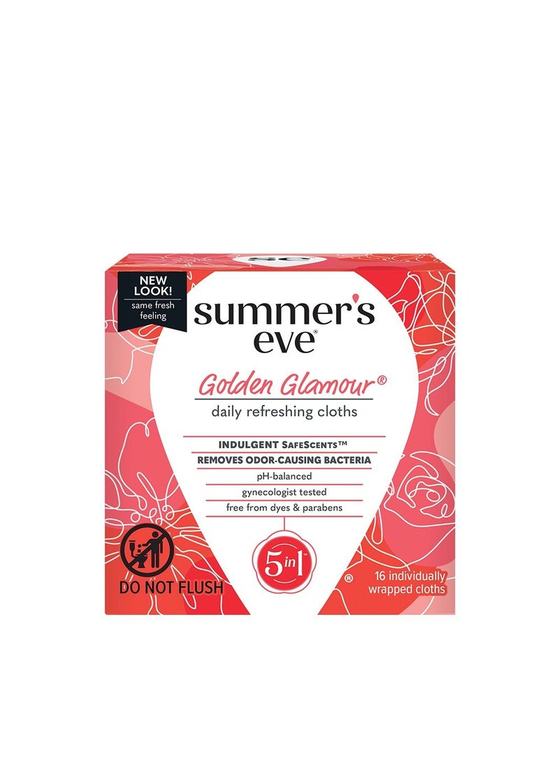 Golden Glamour Cleansing Cloths On The Go 16 Count