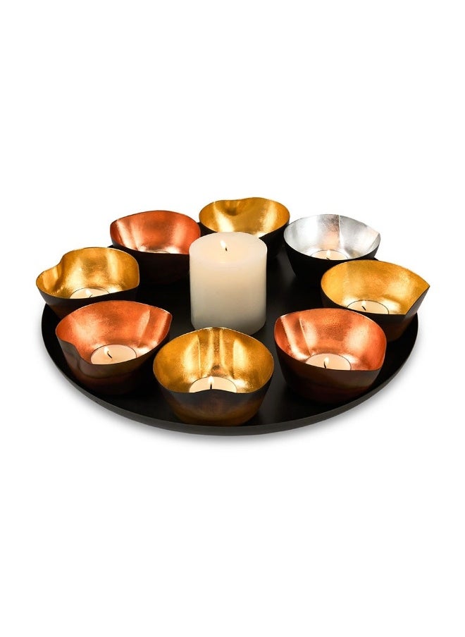 Lema 9- Pieces Candle Holder Set, Multicolour