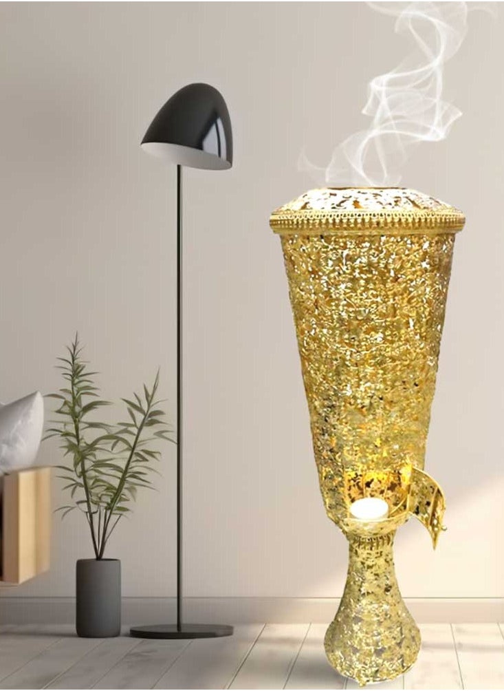 High Quality Large Oud Burner with Light 100 cm Tall Incense Mabkhara for Home Fragrance and Decore