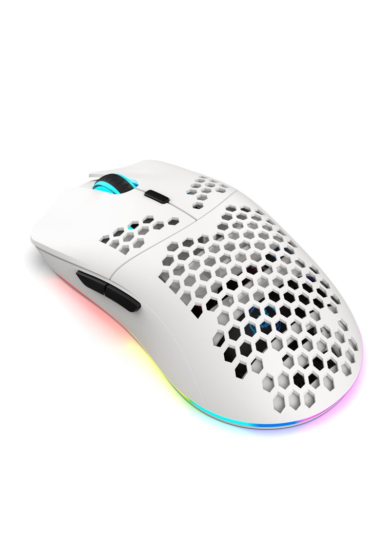 New HXSJ T66 three-mode wireless mouse 2.4G/wired/BT5.3 hole mouse 3600dpi charging game mouse