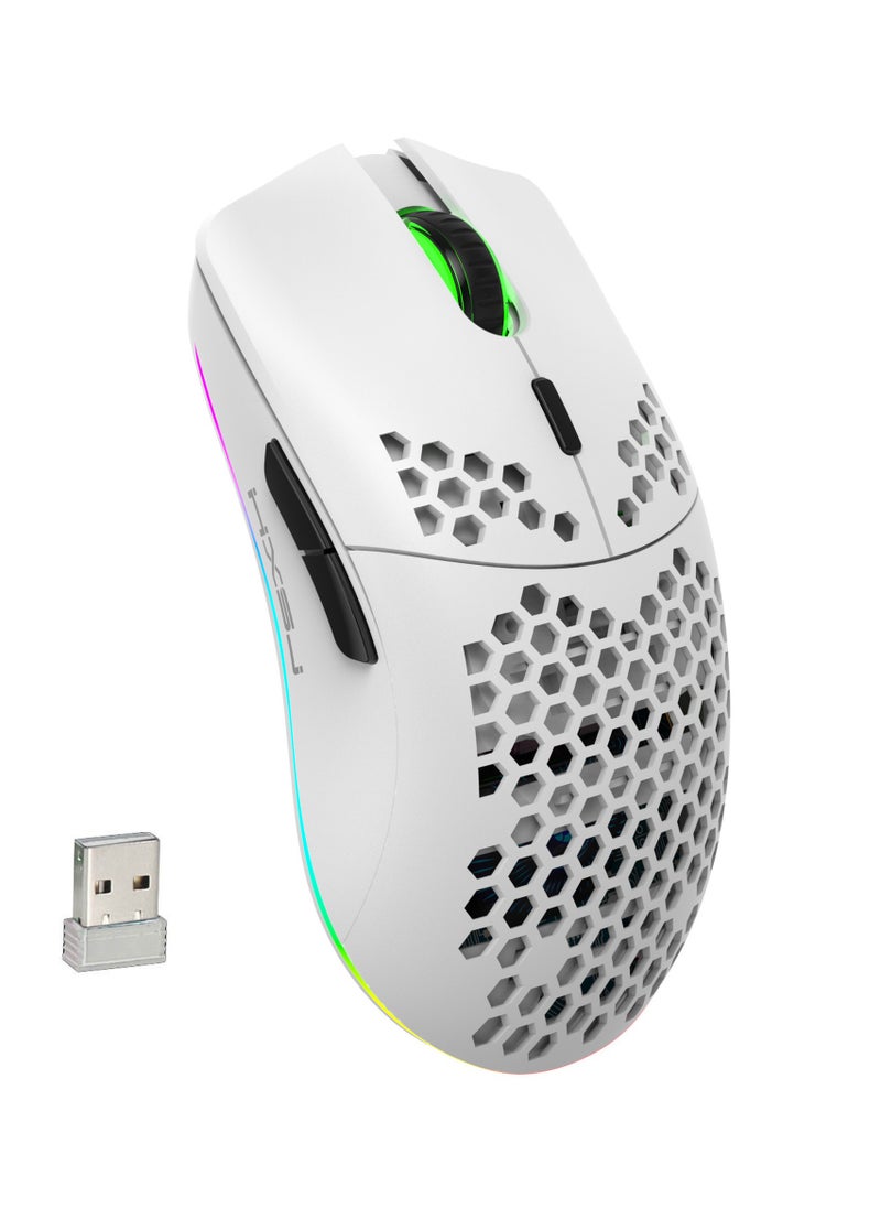 New HXSJ T66 three-mode wireless mouse 2.4G/wired/BT5.3 hole mouse 3600dpi charging game mouse