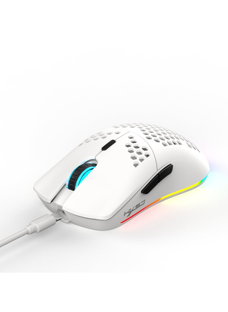 New HXSJ T66 three-mode wireless mouse 2.4G/wired/BT5.3 hole mouse 3600dpi charging game mouse