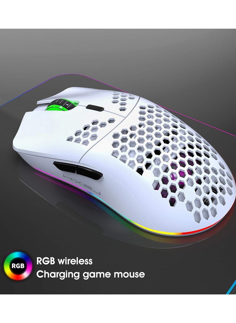 New HXSJ T66 three-mode wireless mouse 2.4G/wired/BT5.3 hole mouse 3600dpi charging game mouse