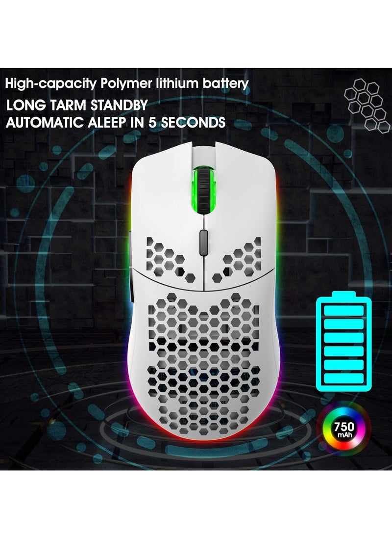 New HXSJ T66 three-mode wireless mouse 2.4G/wired/BT5.3 hole mouse 3600dpi charging game mouse