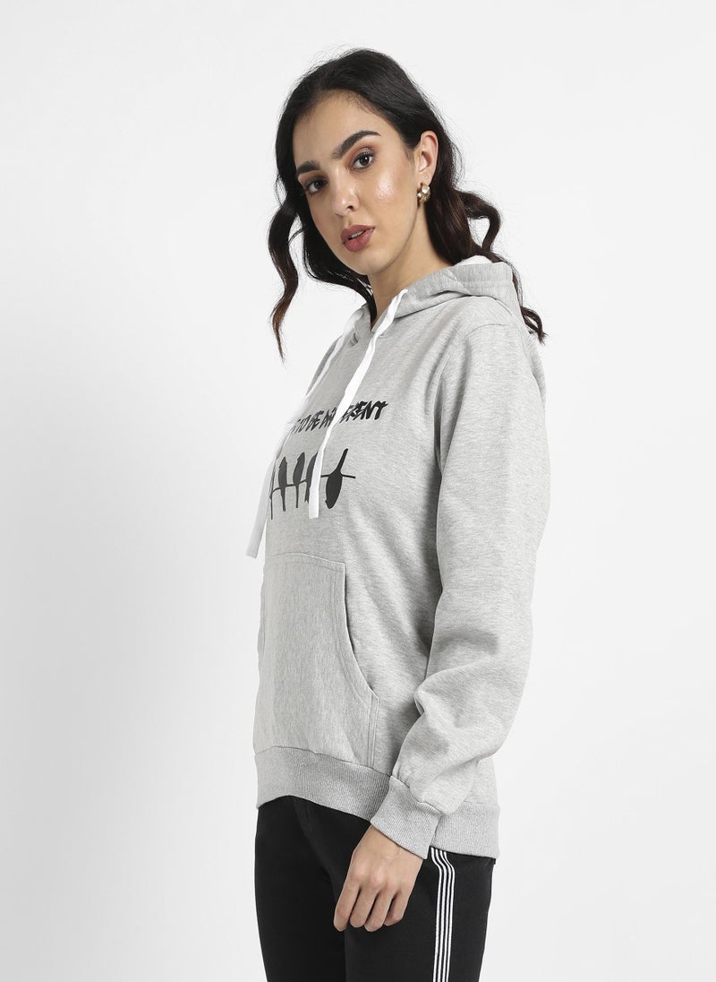 Dare To Different Hoodie With Ribbed Hem