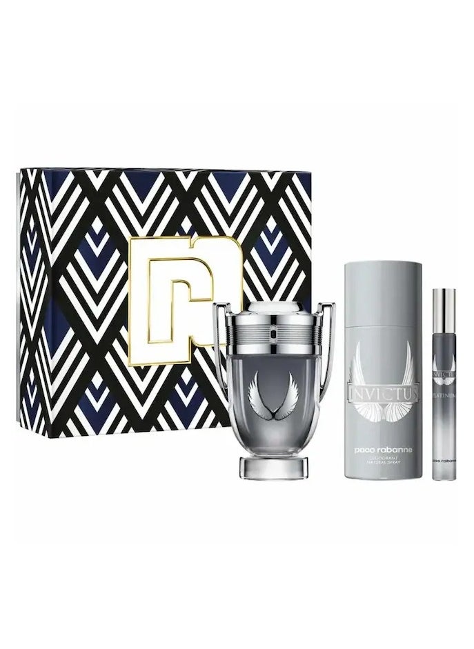 Paco Rabanne Invictus Platinum EDP For Men 100ML Gift Set