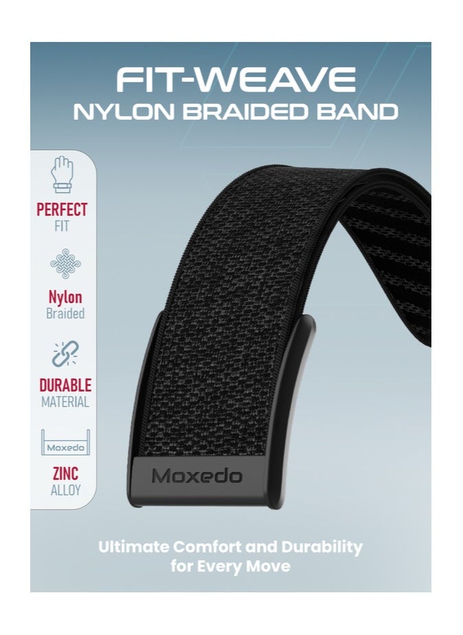 Moxedo Fit-Weave Nylon Braided Band - Black