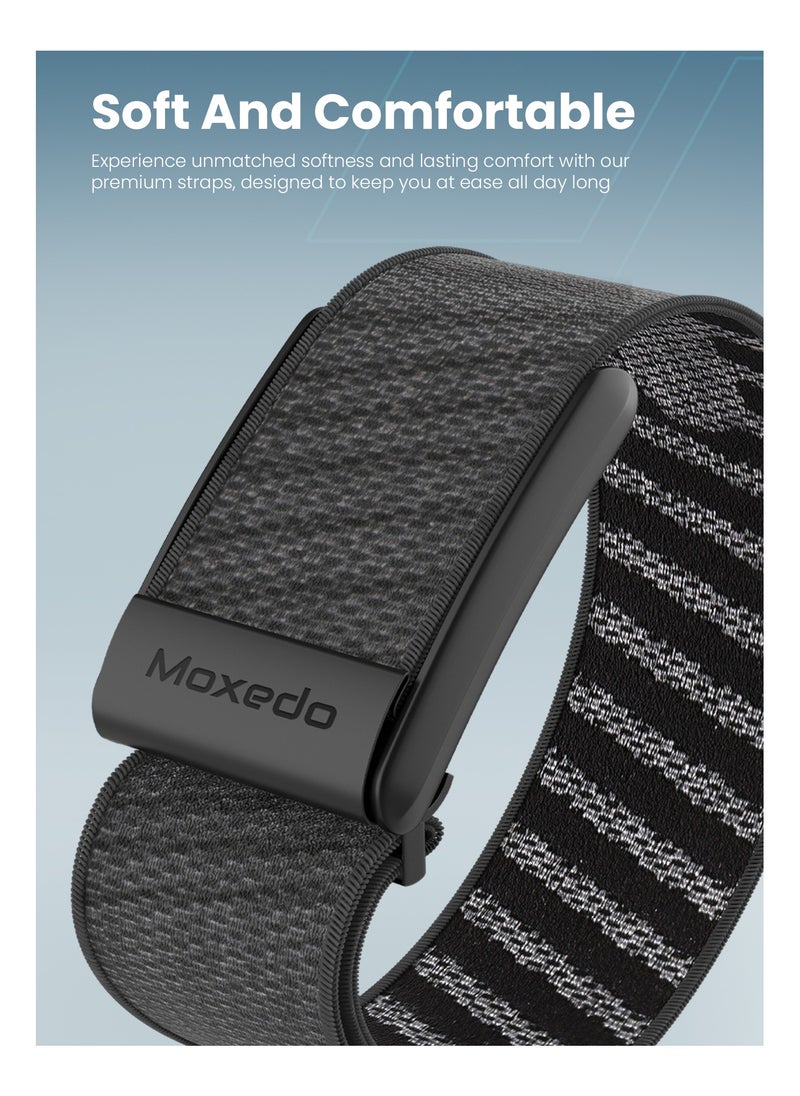 Moxedo Fit-Weave Nylon Braided Band - Gray Black