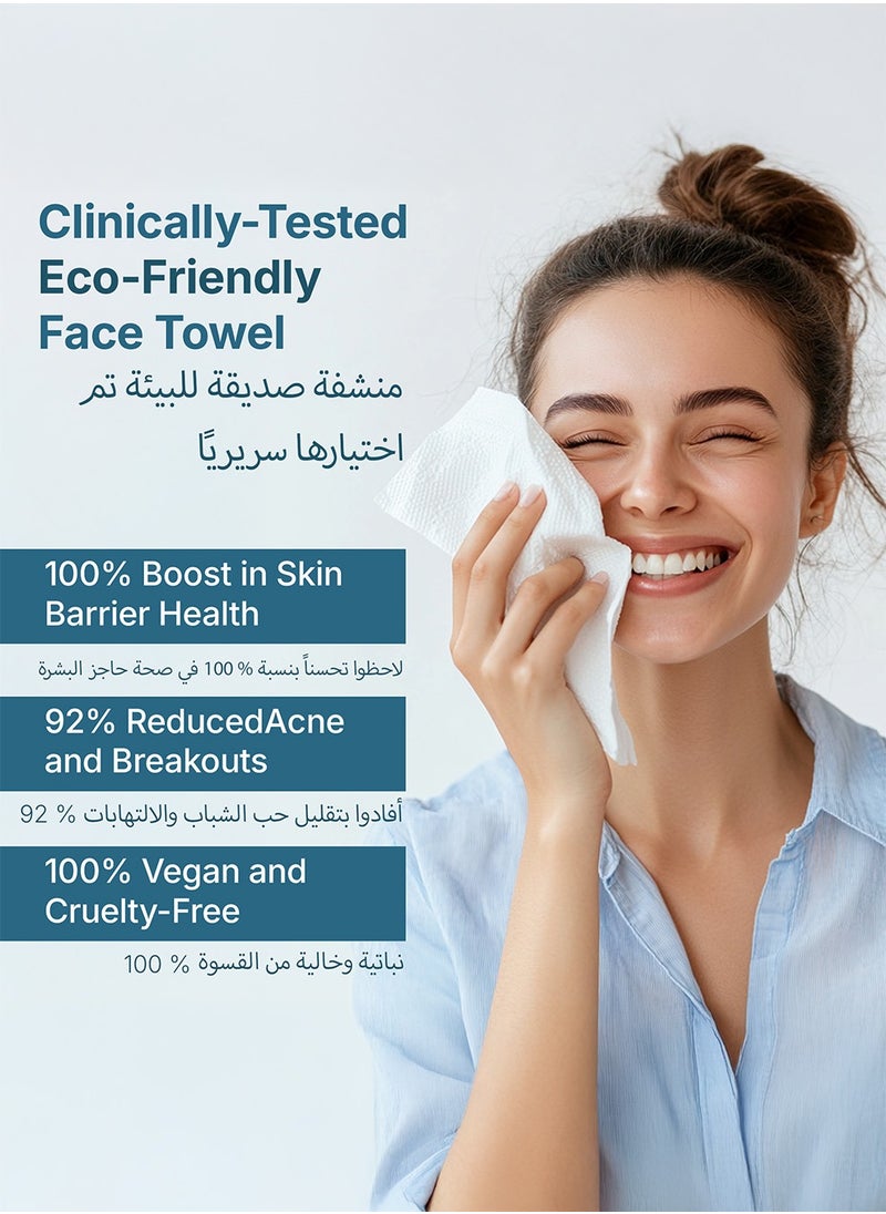 Nayra Disposable Face Towels – Ultra-Soft, Hygienic, Dermatologist-Approved Facial Cleansing Towels for Sensitive & Acne-Prone Skin, 100% Biodegradable, Lint-Free, Extra Absorbent