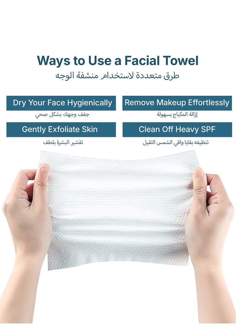 Nayra Disposable Face Towels – Ultra-Soft, Hygienic, Dermatologist-Approved Facial Cleansing Towels for Sensitive & Acne-Prone Skin, 100% Biodegradable, Lint-Free, Extra Absorbent