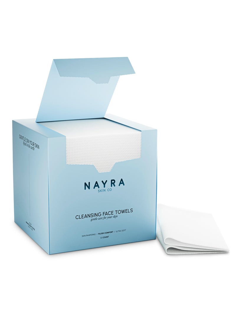 Nayra Disposable Face Towels – Ultra-Soft, Hygienic, Dermatologist-Approved Facial Cleansing Towels for Sensitive & Acne-Prone Skin, 100% Biodegradable, Lint-Free, Extra Absorbent