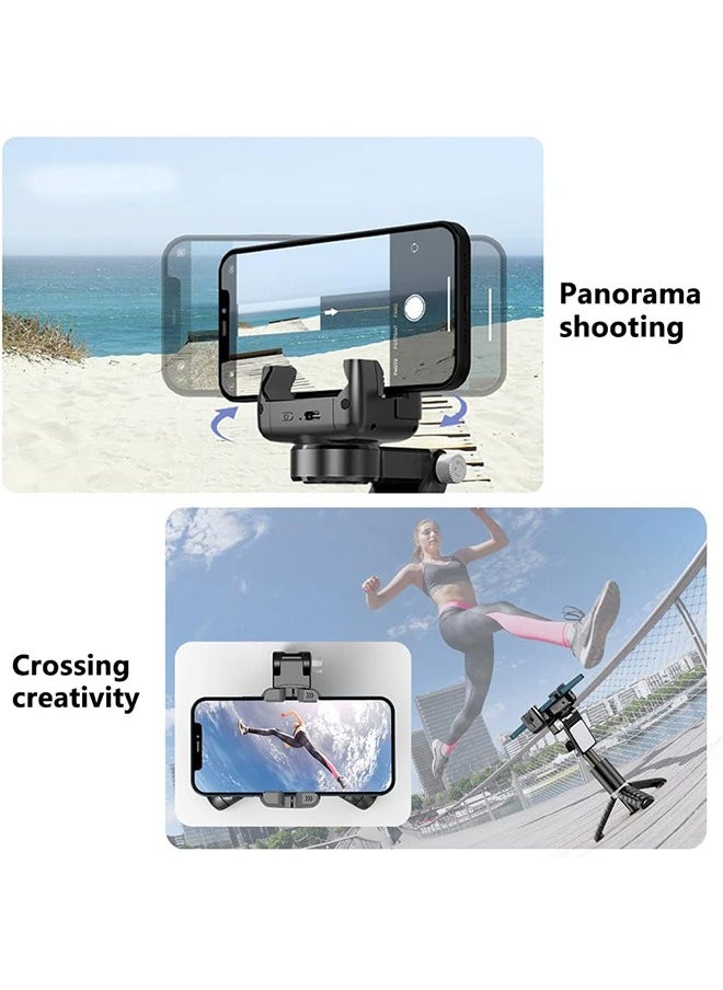 Gimbal Stabilizer for Smartphone with Extendable Selfie Stick and Tripod, 3 Axis Selfie Stick Tripod with Face Tracking, 360° Rotation, 4 in 1 Portable Phone Tripod, Auto Balance for iPhone/Android