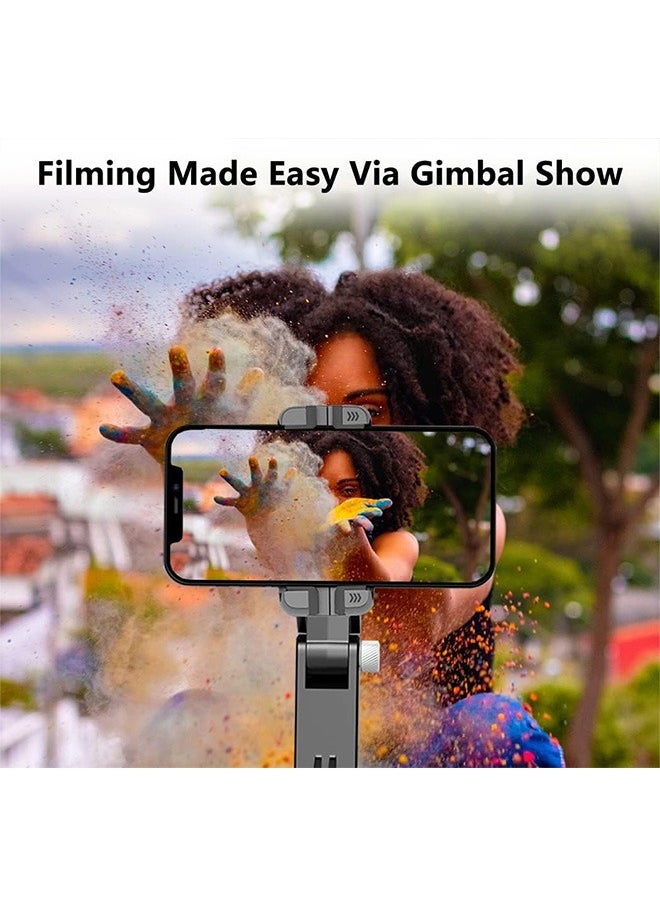 Gimbal Stabilizer for Smartphone with Extendable Selfie Stick and Tripod, 3 Axis Selfie Stick Tripod with Face Tracking, 360° Rotation, 4 in 1 Portable Phone Tripod, Auto Balance for iPhone/Android