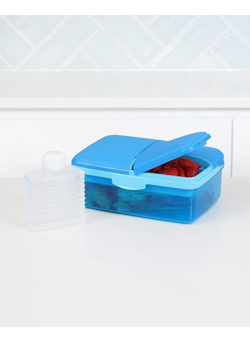 Sistema Slimline Quaddie Coloured Lunch Box with Stackable Containers  (Blue, 1.5L): Easy to Carry and BPA-Free , Made In New Zealand