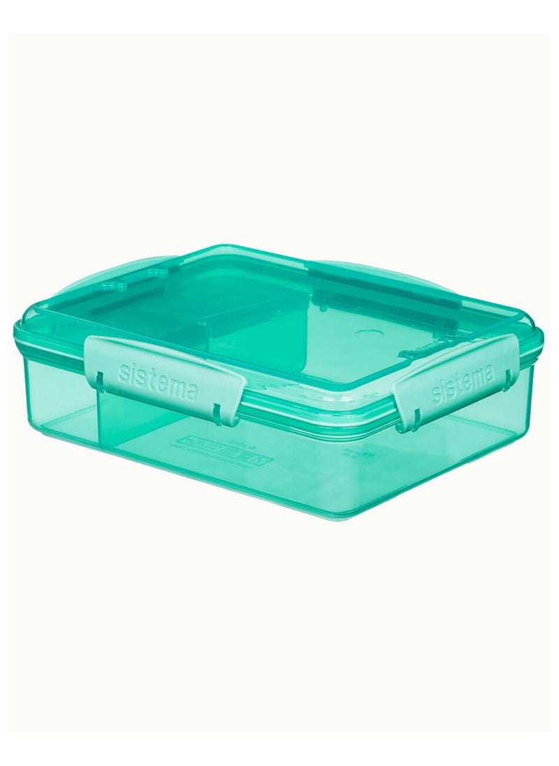 Sistema Snack Attack  Duo Lunch Box (Green, 975ml): Great for School or Work, Leakproof & On-the-Go Snacks - BPA-Free & Reusable , Made In New Zealand