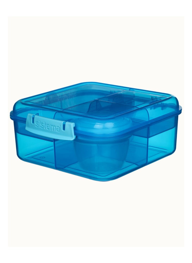 Sistema Bento Cube Lunch Box with Compartments 1.25L (Blue): Keep Food Fresh & Organized with BPA-Free & Leakproof , Made In New Zealand