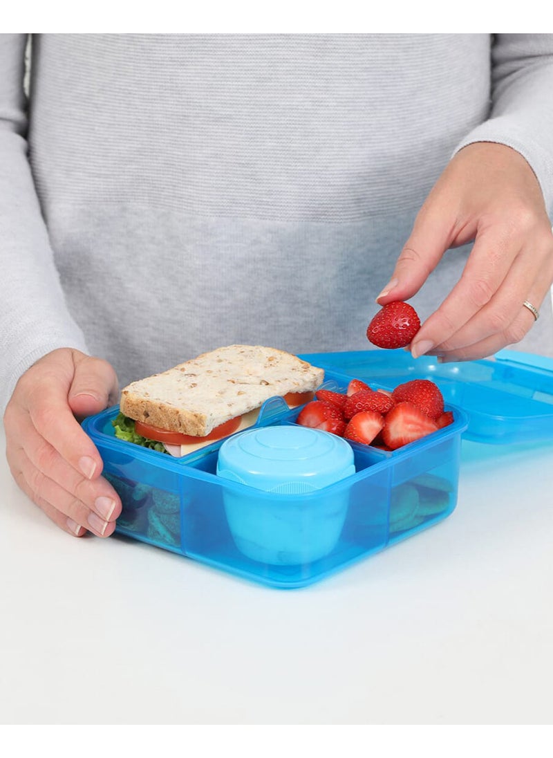 Sistema Bento Cube Lunch Box with Compartments 1.25L (Blue): Keep Food Fresh & Organized with BPA-Free & Leakproof , Made In New Zealand