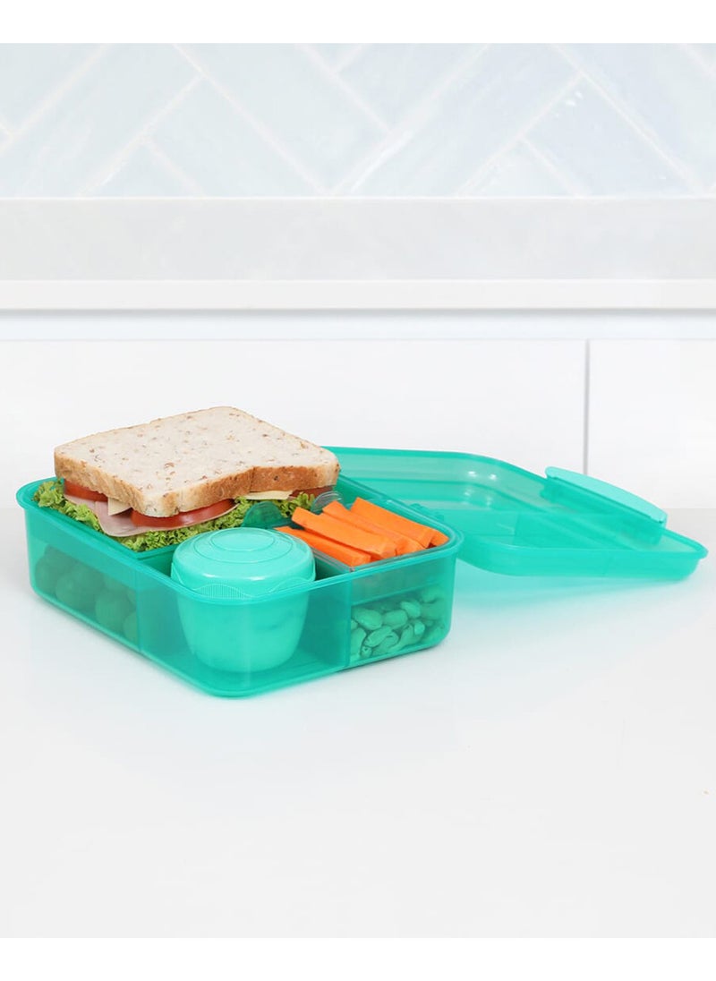 Sistema Bento  Lunch Box with Compartments 1.65L (Green): Keep Food Fresh & Organized with BPA-Free & Leakproof , Made In New Zealand