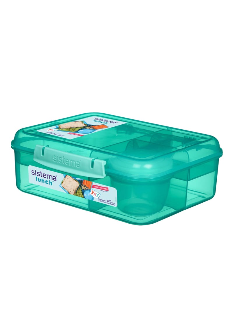 Sistema Bento  Lunch Box with Compartments 1.65L (Green): Keep Food Fresh & Organized with BPA-Free & Leakproof , Made In New Zealand