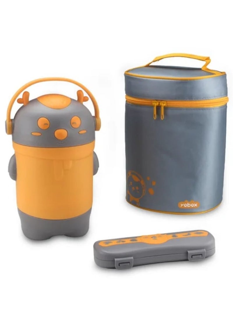 Lunch Box for Kids, Beautiful Little Bear BPA-Free, Including 3 Bowls,220mml, 400mml, 400mml, Stainless-steel  SUS 304, Safe Material for Kids