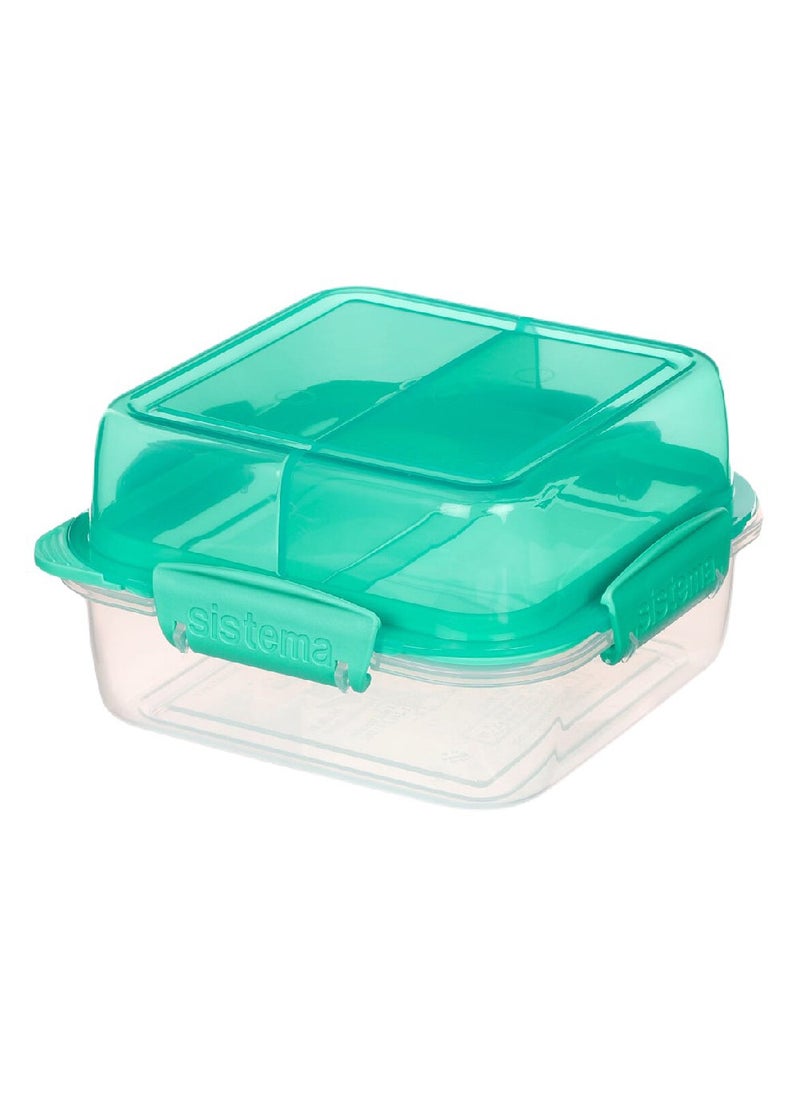 Sistema Lunch Stack To Go Green (1.4L): Leakproof & Stackable Lunch Box (BPA-Free) Durable & Easy to Clean. , Made In New Zealand