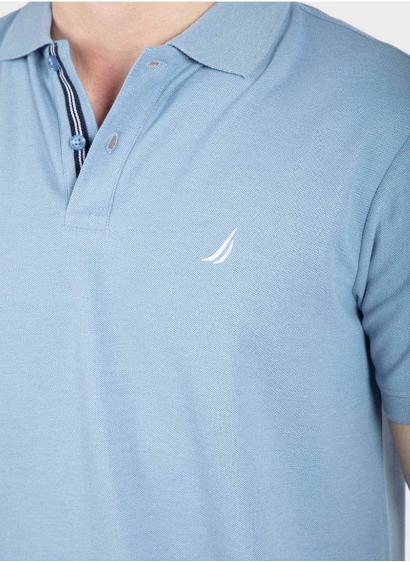 Classic Men's Cotton Anchor Blue Polo Shirt – Stylish, and Comfortable for Everyday Wear!