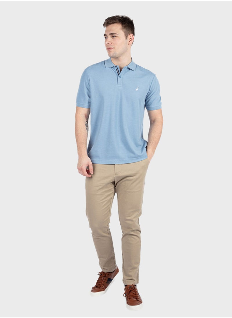 Classic Men's Cotton Anchor Blue Polo Shirt – Stylish, and Comfortable for Everyday Wear!