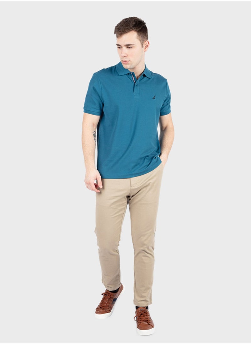 Classic Men's Cotton Teal Blue Polo Shirt – Stylish, and Comfortable for Everyday Wear!