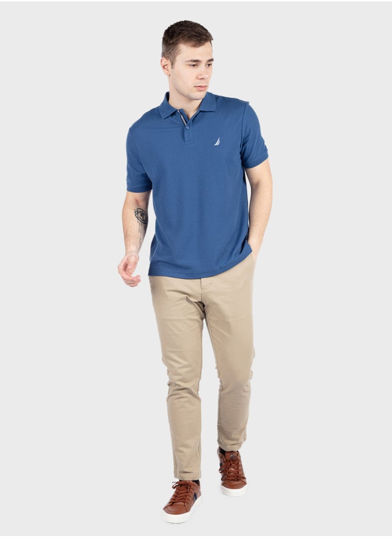 Classic Men's  Cotton Union Blue Polo Shirt – Stylish, and Comfortable for Everyday Wear!