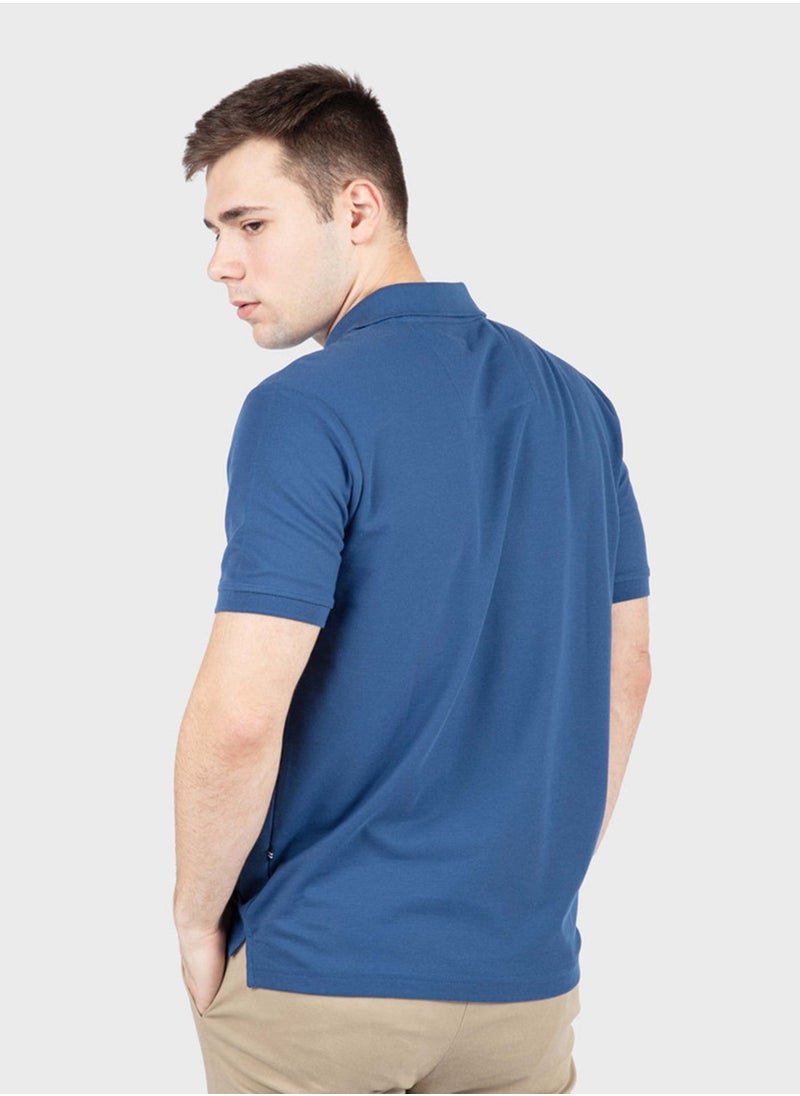 Classic Men's  Cotton Union Blue Polo Shirt – Stylish, and Comfortable for Everyday Wear!