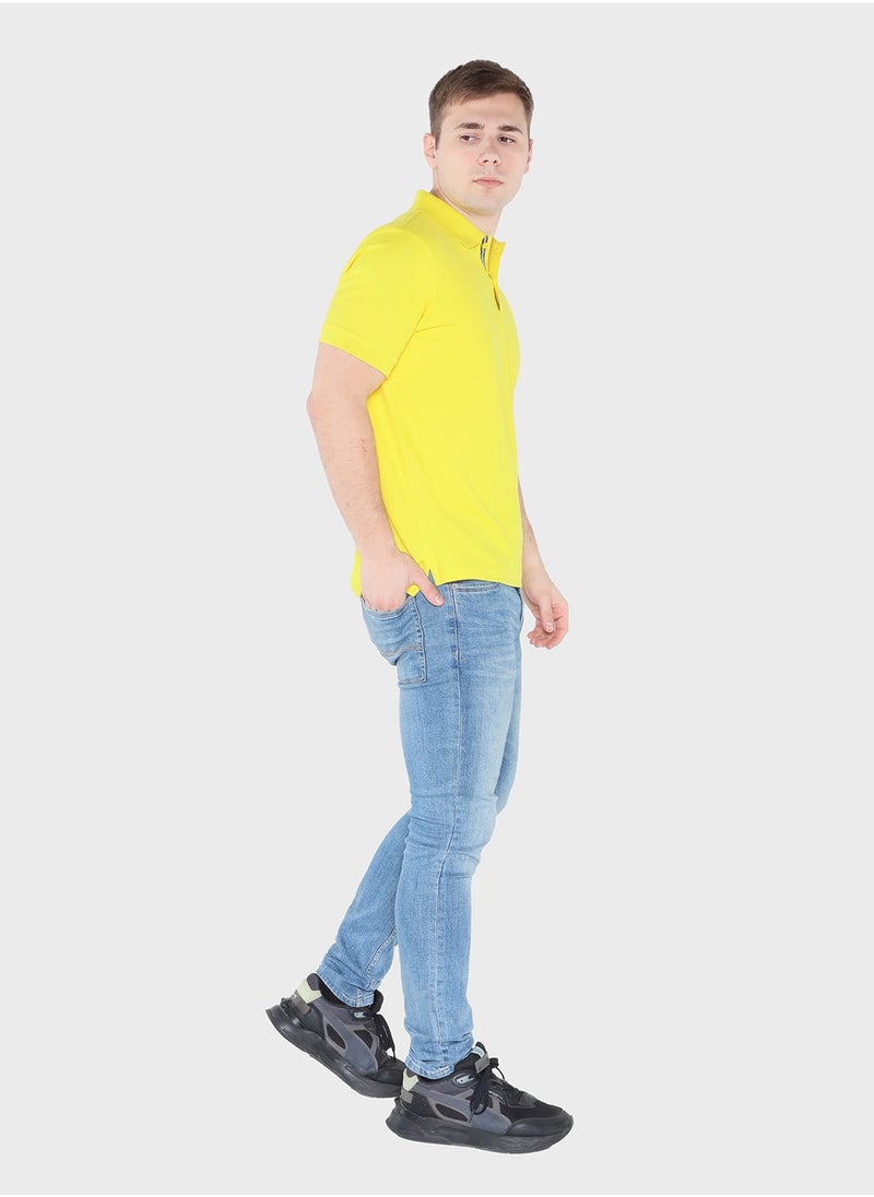 Classic Men's Cotton Yellow Polo Shirt – Stylish, and Comfortable for Everyday Wear!