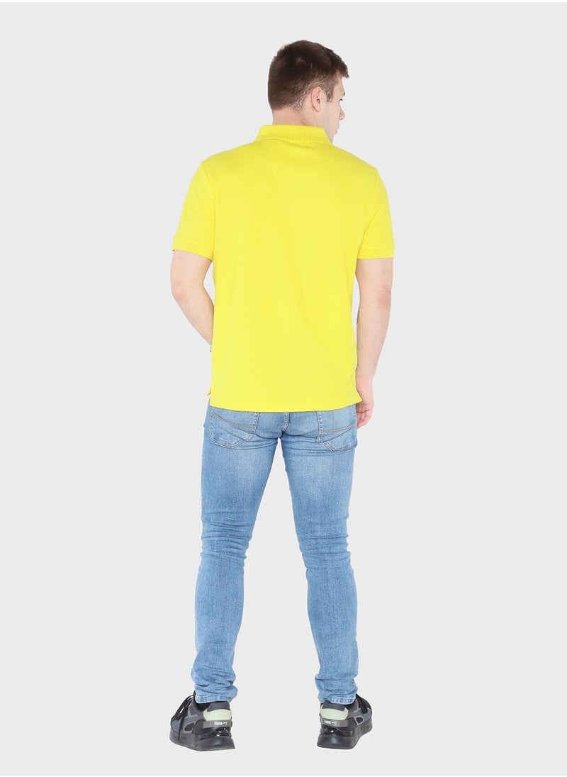 Classic Men's Cotton Yellow Polo Shirt – Stylish, and Comfortable for Everyday Wear!