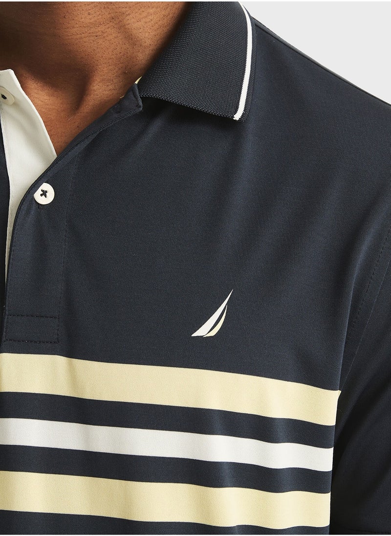 Men's Navy Striped Polo Shirt – Comfortable Cotton for a Truly Refreshing Perfect Summer Look!