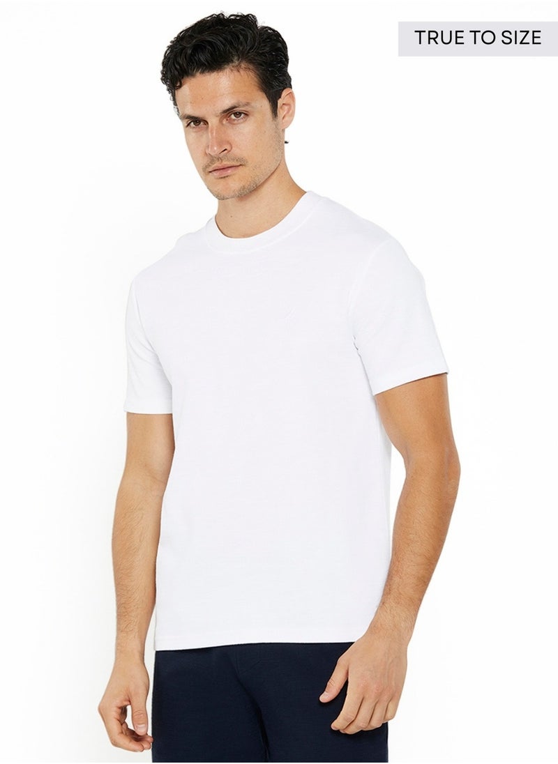 Essential Regular Fit Premium Cotton Logo Crew Neck T-shirt