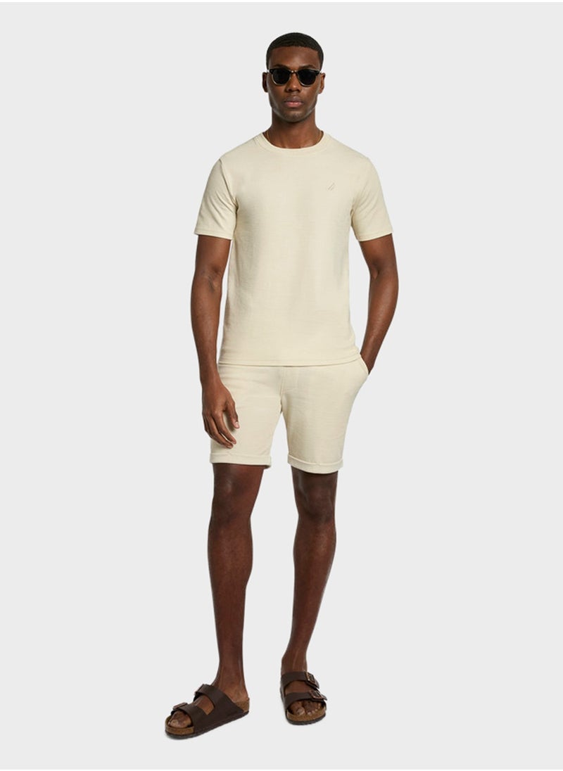 Essential Regular Fit Premium Cotton Logo Crew Neck T-shirt