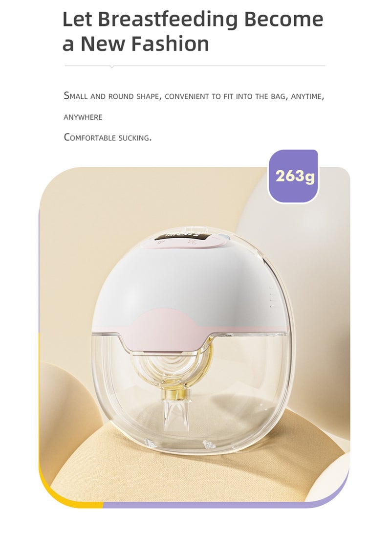 Hands Free Electric Wearable Breast Pump with LED Display 3 Mode and 15 Levels 27MM Flange